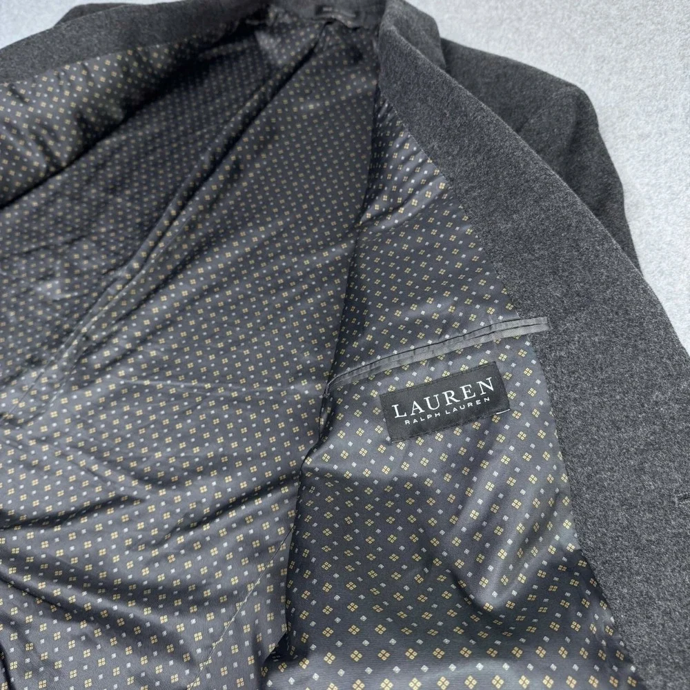 Ralph Lauren LRL Black Label Luxury‎ Silk Wool Cashmere Grey Sport Coat Size 48R